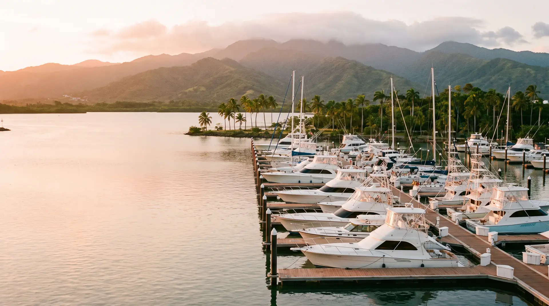 Marina de Fajardo con El Yunque al fondo